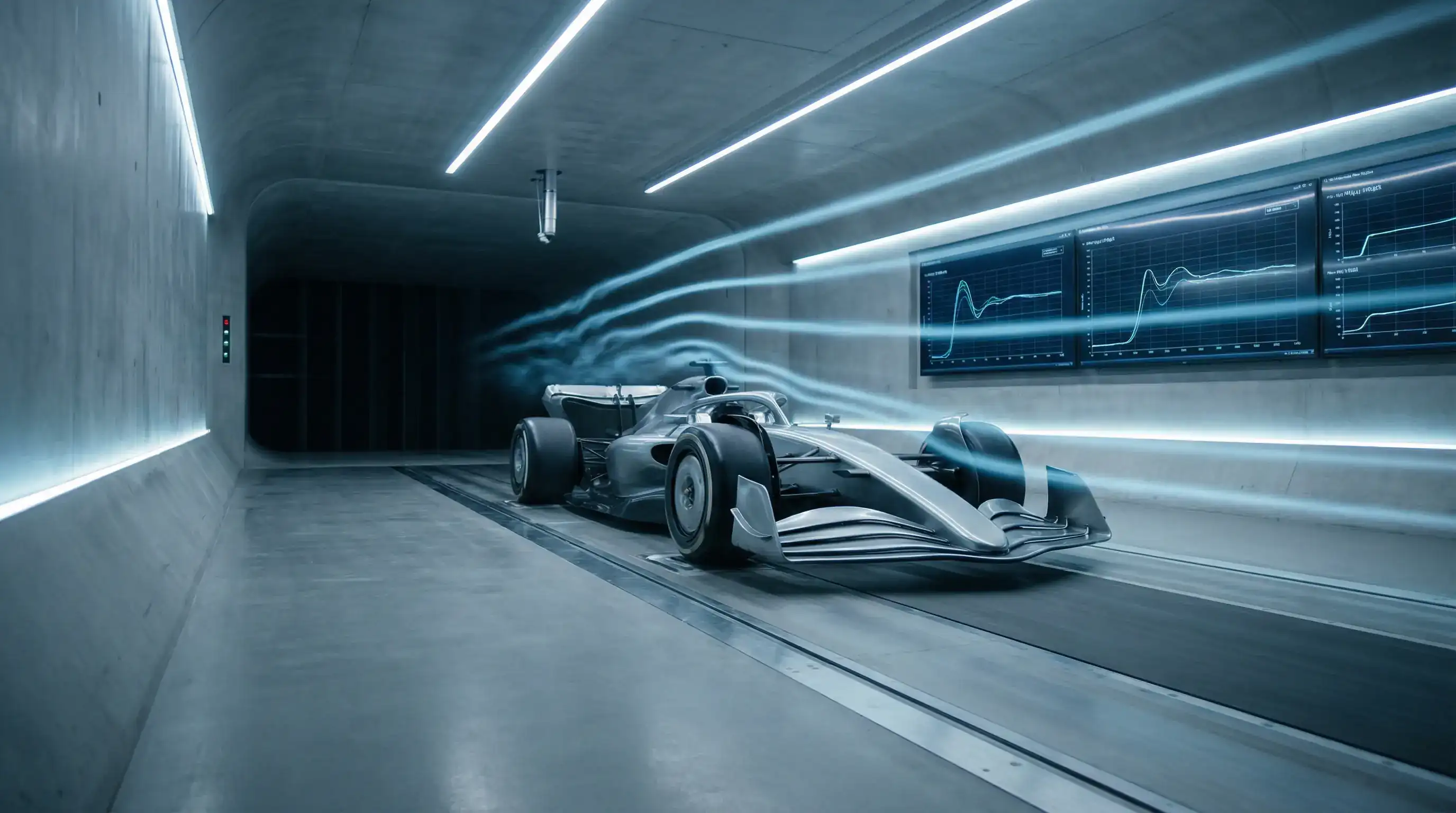 Formule 1-auto met actieve aerodynamica onder de technische reglementen van 2026
